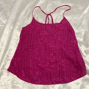 Victorias Secret hot pink metallic shine sparkle cami top women’s size XS